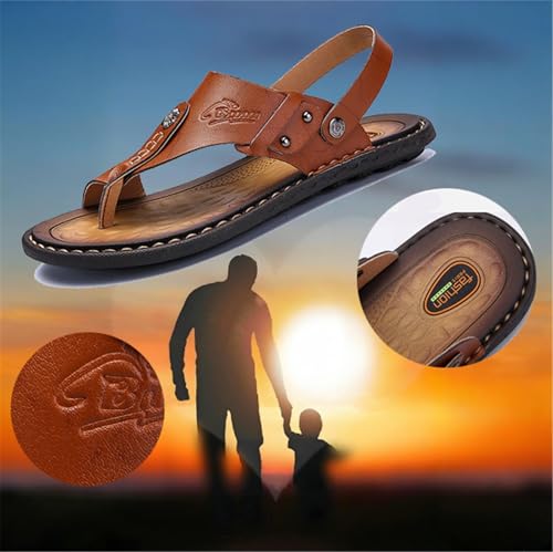 Comfy Split Toe Men's Slip-On Sandals Bunion Relief with Arch Support, Stylish Breathable Non-slip Foot Correction Flat Two Uses Sandals, for Dad on Christmas Birthday Fathers Day3