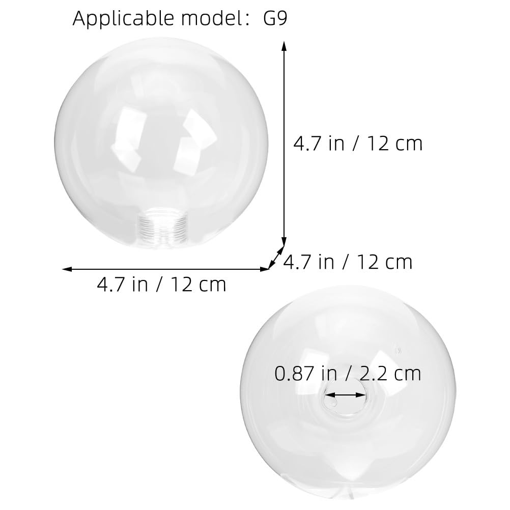 FOMIYES Paralume In Vetro Trasparente 4.72 Pollici Per Lampada G9 Globe Coperchio Lampada Da Soffitto Semplice Da Installare Decorazione Interna Casa
