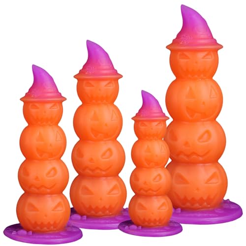 SMGKB Glow-in-the-Dark Kürbis Analdildo – Silikon Fantasy Dildo mit Saugnapf, Analspielzeug leuchtend im Dunkeln, für Männer & Frauen, Analdehnung Anfänger & Fortgeschrittene (S)