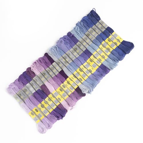 Image of 25 Skeins Double Mercerized Egyptian Cotton Embroidery Floss 8.75 Yards Per Skein for Cross Stitch Thread, Friendship Bracelets Floss, Craft Floss, Embroidery Floss Set (Set 5 (25 Skeins))