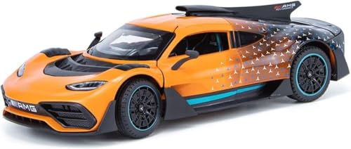 Image of Exclusive Alloy Metal Pull Back Die-Cast Car Diecast Metal Pullback Toy Car with Openable 6 Doors,Light Music Boys Gifts Toys (1:24 Merceedes AMG ONE)
