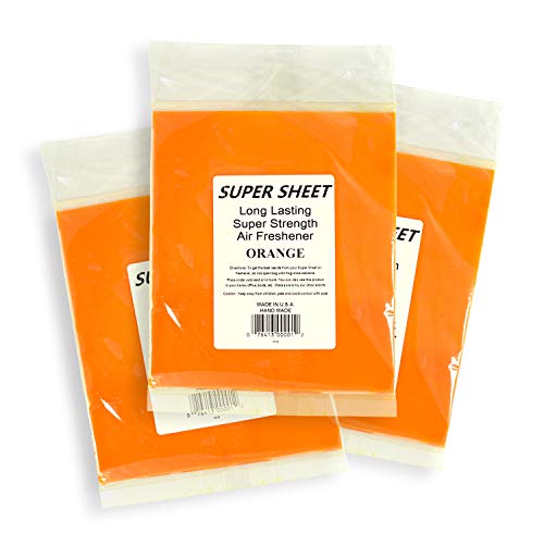 Image of Super Sheet Large (8 inchx7 inch) Under Seat Car Air Freshener, 3-PACK (Orange)