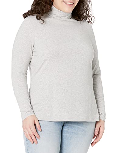 Amazon Essentials Women's Long-Sleeve Turtleneck (Available in Plus Size), Grey Heather, Large