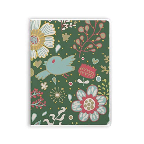 Carnet de peinture souple anti-pliure à motif fleur vert foncé pour artistes