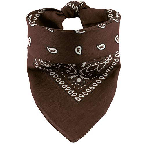 Oramics - Pañuelo bandana - 55 x 55 cm, estampado cachemira - en diferentes colores de algodón 100%, moderno nicotón contra viento y frío Braun New Talla única