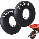 Ruayia 2 camere d'aria 3.00-4 per ruota per carriola, 260 × 85 mm, con valvola angolare, camera d'aria per carriola, camera d'aria di ricambio, pneumatici ad aria, camera d'aria in gomma, colore nero