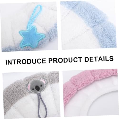 LIFKOME 4pcs Stretchable Flax Toilet Seat Cover with Handle, Thick Winter Closestool Cushion Pad, Good Elasticity, Warm and Comfortable Toilet Mat for Home Bathroom Use — view 7