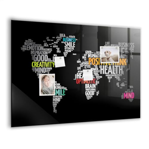 Tableau en verre pour planification 100x70cm : fini le désordre avec la carte du monde