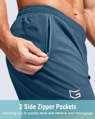 Image of G Gradual Men's Athletic Running Shorts with Zipper Pockets Quick Dry 7 inch / 5 inch / 9 inch Workout Gym Shorts for Basketball Hiking
