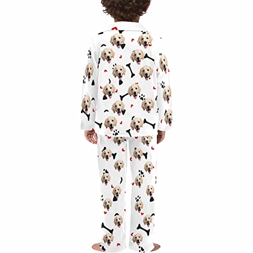 Custom Pajamas for Boys Face Pet Cat Photo Customized Long Sleeve Sleepwear Shirts Pants 2-Piece Pajama Set Nightwear2
