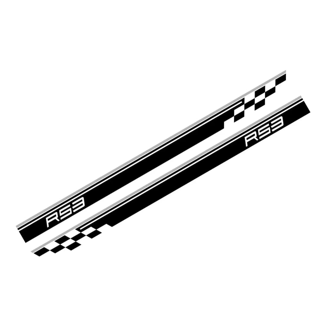 for Mini Cooper S R53 Jcw Gp Racing Style Decor Decals(160x10cm/Black Gray)