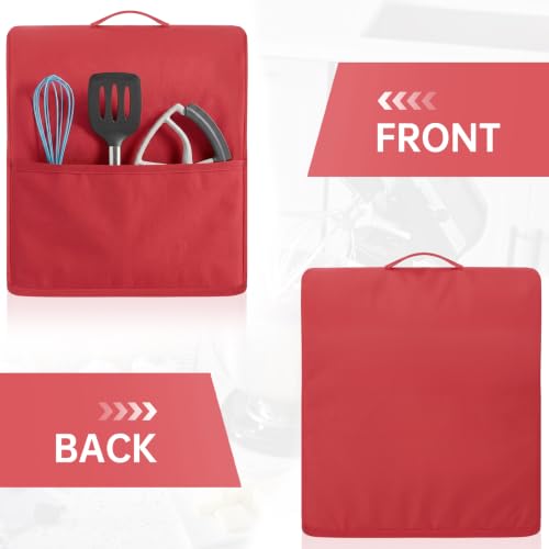 Image of Stand Mixer Dust Cover Compatible with Kitchenaid 4.5 /5 Quart Tilt Head, Water-resistant Kitchen Aid Mixer Cover with 3 Pockets for Accessories (Red)