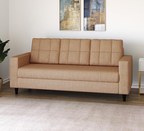 Image of Gaura Molfino Fabric for Living Room Fabric 3 Seater DIY(Do-It-Yourself) (Beige, 3 Seater)