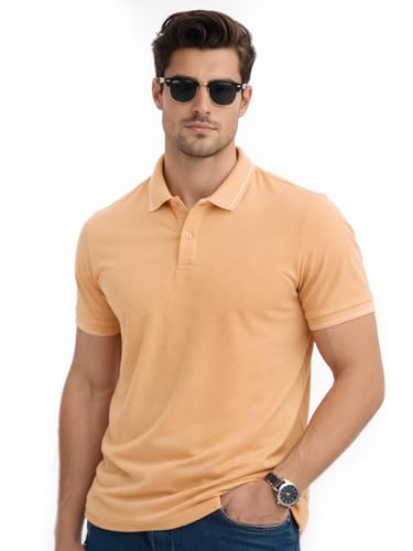 Image of Veirdo Men's Solid Polo T-Shirt Regular Fit, Cotton Fabric, Short Sleeve Casual Wear, Classic Collar,Soft Comfortable Material, (Sizes S to 2XL)
