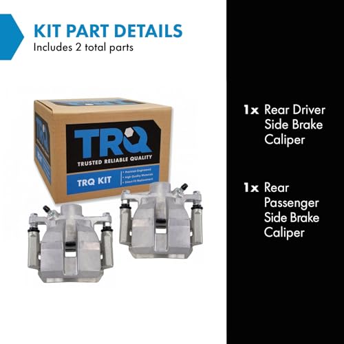 Image of TRQ Rear Brake Caliper Set Zinc Coated Brackets Hardware Compatible with 2010-2015 Lexus RX350 2012-2015 RX450h 2014-2019 Toyota Highlander 2011-2020 Sienna