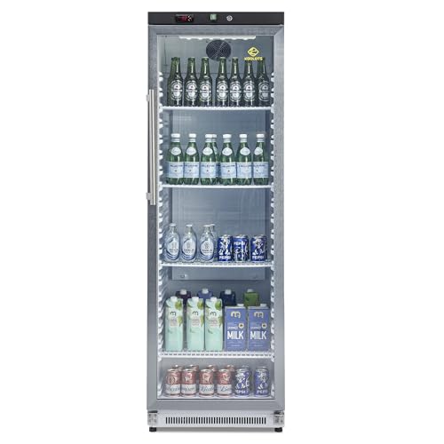 KOOLOTS 13.6 Cu.Ft Commercial Upright Refrigerator, 24' Reach-In Display Single Glass Door Fridge with Lock, Energy-Efficient, Auto-Defrost, ETL, NSF & DOE Certified for Restaurant, Garage & Home Use