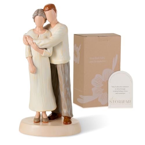 Figurilla Madre e Hijo Adulto Abrazándose en Resina miniatura 1