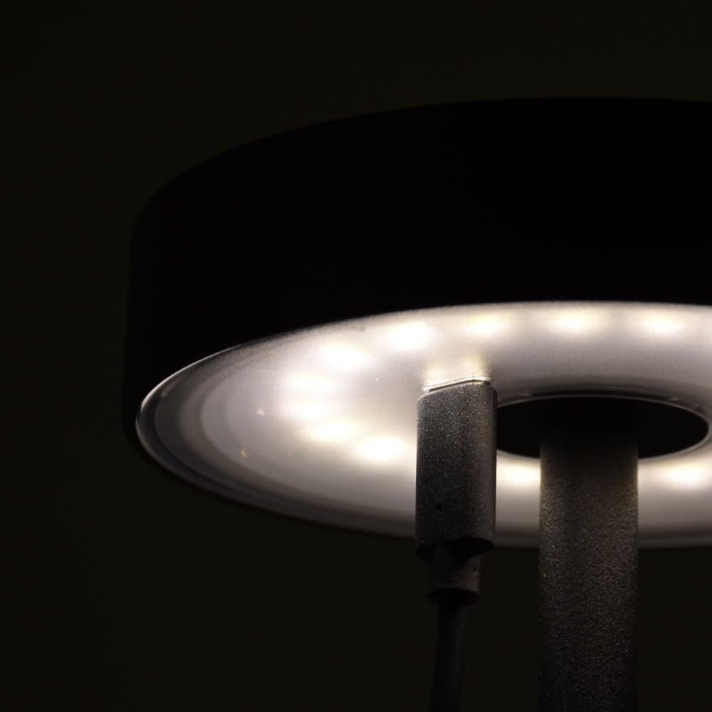 Sobremesa CANDY con cargador y cable USB IP54 1x2W LED 230lm Al.30xD.11,8cm Negro