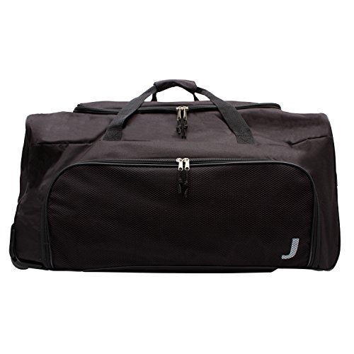 Jetstream Heavy Duty Large Sports Gym Equipment Travel Wheeled Roller Duffel Bag 28 Inch (Black)