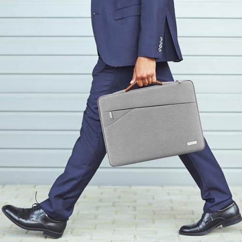 Image of TECOOL 14 Inch Laptop Sleeve Protective Case Cover with Handle and Front Pockets for 14 Inch HP Stream Lenovo Thinkpad Ideapad Dell Acer ASUS Laptops Chromebooks Notebooks, Gray