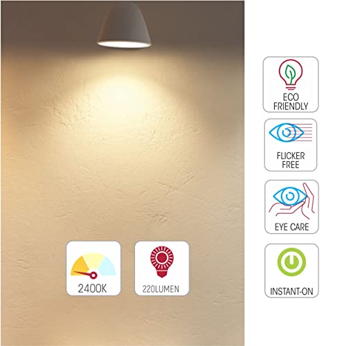 TEKLED® G45 Filament Vintage LED Bulbs | B22 Bayonet Cap | Energy Saving 2W Light Bulb 22W Equivalent | NONDIMMABLE Amber 2400K 220LM | 4-Pack | Warm White - Image 4