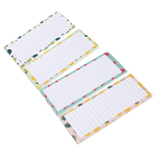 Bloc-notes pour réfrigérateur Tofficu | Lot de 4 blocs de papier gommé moderne