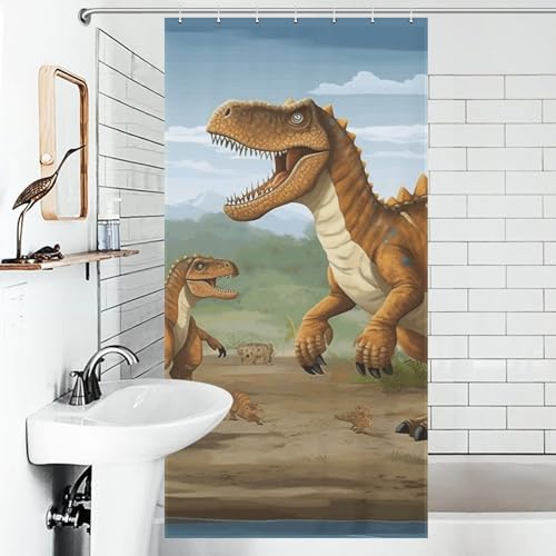 Rideau de douche imperméable dinosaure extra long lavable en machine - 5