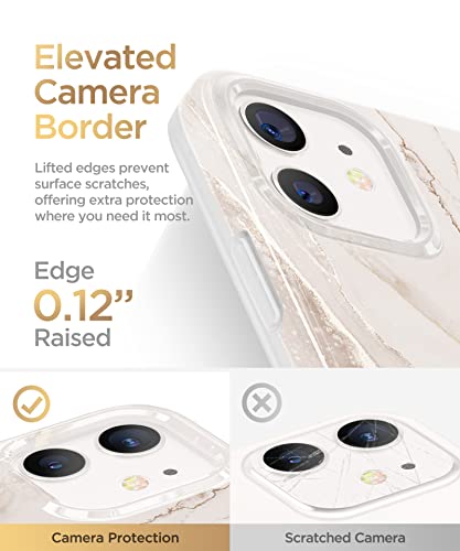Gviewin For Iphone 12 Case And Iphone 12 Pro Case 6.1” 2020, Marble Parttern Ultra Slim Thin Glossy Soft Durable Tpu Shockproof Scratch-Proof Phone Protective Covers For Women (Shweta/Beige) #TOP2