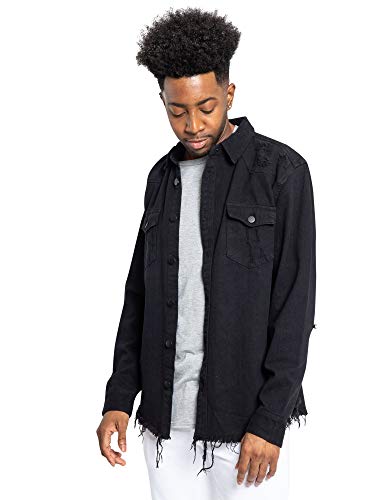 Image of VICTORIOUS Men's Distressed Denim Jacket