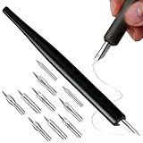 Lawnrden Tauchstift, Tauchstift-Set, Manga-Tauchstifte aus Holz mit 5 Spitzen für Manga, Comic,...