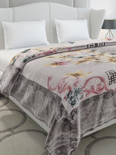 Image of Monte Carlo Double Bed Heavy Winter Blanket Marshal 2 Ply 850 GSM | 4.5 KG (240x220 CM), Cool Grey