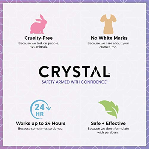 Image of CRYSTAL Mineral Deodorant Stick - Unscented Body Deodorant With 24-Hour Odor Protection, Non-Staining & Non-Sticky, Aluminum Chloride & Paraben Free, 4.25 oz, (2 Pack) (Packaging May Vary)