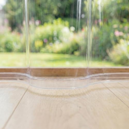 Image of GOHOME Transparent AC Door Curtain 4.5ft Width | Clear PVC Thermal Air Barrier | Heavy Duty Rings Included | Cool Air, Dust & Insect Protection for Home, Office & Shop (0.3 Millimetre, 7, feet)