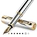 Produktbild Scriveiner Silber Füllfederhalter Füller Edel mit Echtvergoldung, Schmidt vergoldete Feder (Extrafein), Bestes Geschenk für Herren und Damen, Manager, Führungskräfte (Silber Chrom)