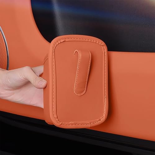 Organizador portavasos para auto de cuero PU con clip anti-caída miniatura 3