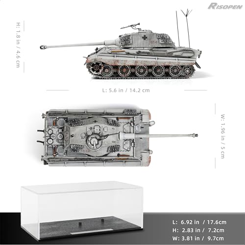 Risopen 1/72 Scale Military Tank Model Finished Alloy Metal Die cast with Plastic Tank Model World War 2 Army Vehicl Tank Mini 1945 Tiger Model Gift Collection Ideal for Adult Men (Berlin 1945) - Image 2