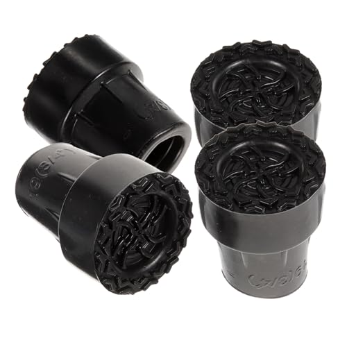TOVINANNA 4本 トレッキング ポール 滑り止め チップ Pvc 樹脂 ウォーキング スティック エンド ウォーキング ポール チップ 黒 松葉杖 足 袖