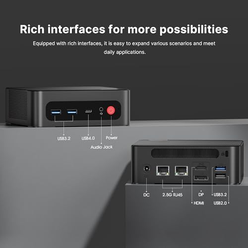 Image of BOSGAME P3 Gaming PC Mini Ryzen 9 6900HX Mini Computers, 16GB DDR5 & 512GB SSD, Dual NVMe PCIe 4.0 SSD Solts, Dual 2.5GbE LAN
