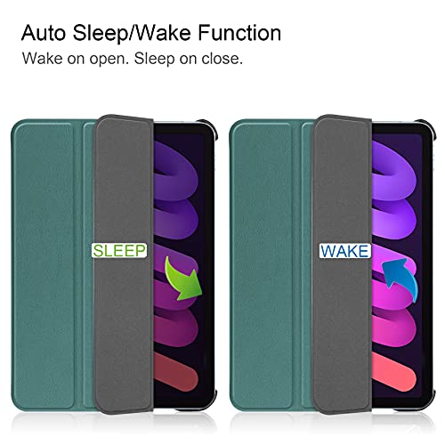 Lobwerk Tablet Case for Apple iPad Mini 6 2021 6th Generation 8.3 Inch Slim Case with Stand Function and Auto Sleep/Wake Function Green - Image 2
