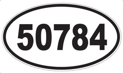 US Decal, Inc. Number 50784 Oval Sticker