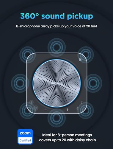 Image of Enther&MAXHUB BM35 Conference Speakerphone with 8 Mic,360Enhanced Voice Pick up,Noice Reduction,Bluetooth Speaker and Microphone for 10 People Meeting,Zoom Certified,Compatible with Leading Software