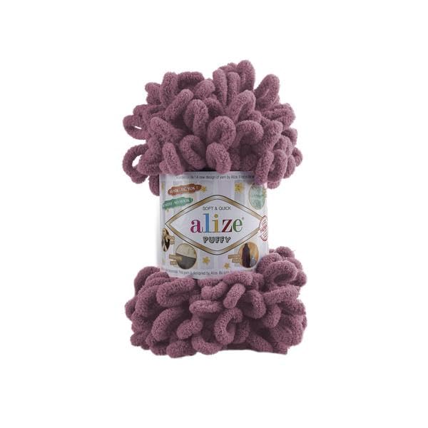 Alize Puffy Baby Big Loop Blanket Yarn 100% Micropolyester Soft Wool Each Ball 100g 9m - 28 Rose — image 1