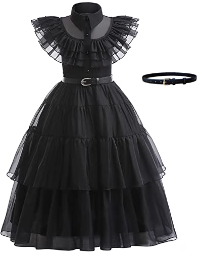 LCXYYY Wednesday Kleid Mädchen Cosplay Addams Familie Wednesday Gotik...