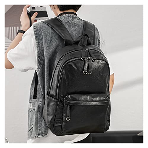 Large Capacity Mens Backpack PU Leather Backpack For Men Fashion Travel Backpacks2