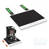 MinBoo Bamboo Appliance Slider,Sliding Tray for Coffee Maker, Kitchen Countertop Appliance Rolling Tray,Slides Easily from under the Cabinet,White- Medium (14' Wx13 ' D))