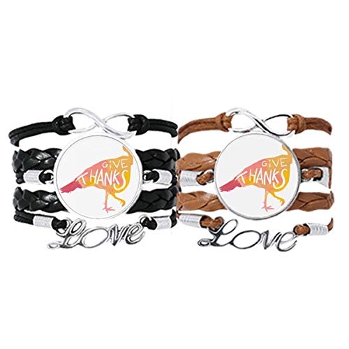 Pulsera de pavo Thanksgiving de cuero ajustable y bisutería artística