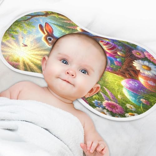 Rabbit Easter Egg Gorgeous Baby Burp Cloths Burp Cloth Rags Cotton Burp Clothes Absorbent Muslin Burp Cloths Soft for Unisex Boy Newborn Girl 1 Pack 22x11 Inches4