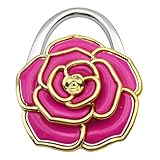 ANGESHA Unique Folding Flower Pattern Fashion Table Hook Elegant Desk Purse Foldable Handbag Hook Table Portable Holder