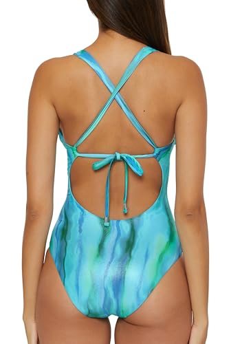 BECCA Women's Solar Energy One Piece Swimsuit, Scoop Neck, Bathing Suits3
