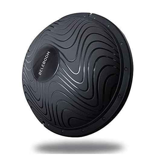 BELEBOOM Balance Trainer Ball for Exercise Elite Yoga Half Ball Balance Training Equipment Home Office Gym Workout Superior Balance Balls(Black)